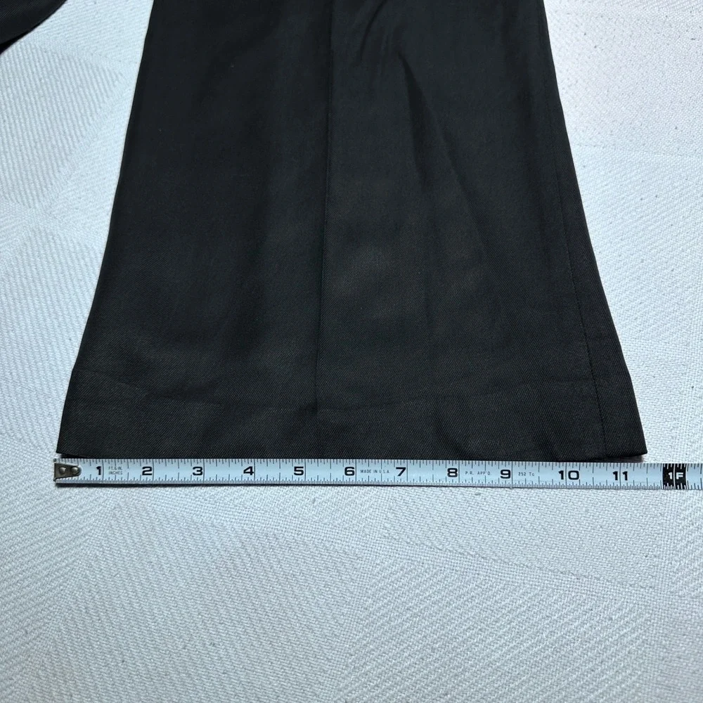 Lauren Ralph Lauren Wide Leg Trousers Women 14 100% Silk High Rise Lined Black